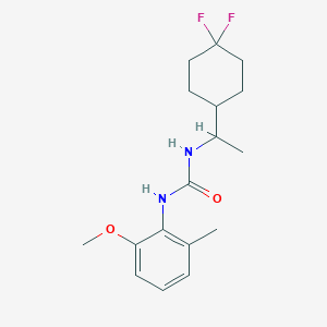 molecular formula C17H24F2N2O2 B6980120 1-[1-(4,4-Difluorocyclohexyl)ethyl]-3-(2-methoxy-6-methylphenyl)urea 