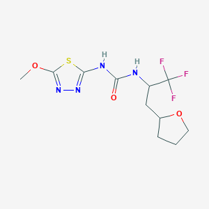 1-(5-Methoxy-1,3,4-thiadiazol-2-yl)-3-[1,1,1-trifluoro-3-(oxolan-2-yl)propan-2-yl]urea