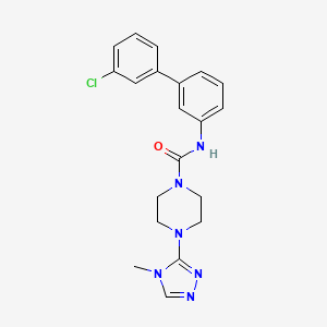 molecular formula C20H21ClN6O B6980145 N-[3-(3-chlorophenyl)phenyl]-4-(4-methyl-1,2,4-triazol-3-yl)piperazine-1-carboxamide 