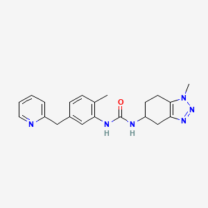 molecular formula C21H24N6O B6980151 1-[2-Methyl-5-(pyridin-2-ylmethyl)phenyl]-3-(1-methyl-4,5,6,7-tetrahydrobenzotriazol-5-yl)urea 