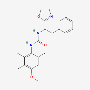 molecular formula C22H25N3O3 B6980186 1-(4-Methoxy-2,3,6-trimethylphenyl)-3-[1-(1,3-oxazol-2-yl)-2-phenylethyl]urea 