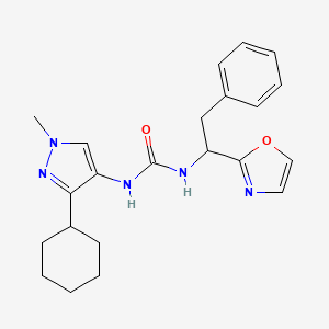 1-(3-Cyclohexyl-1-methylpyrazol-4-yl)-3-[1-(1,3-oxazol-2-yl)-2-phenylethyl]urea