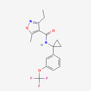 3-ethyl-5-methyl-N-[1-[3-(trifluoromethoxy)phenyl]cyclopropyl]-1,2-oxazole-4-carboxamide