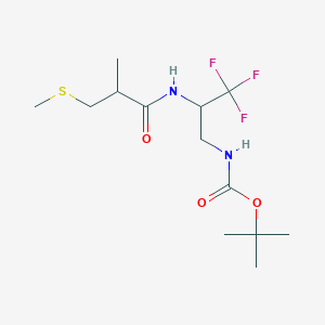 tert-butyl N-[3,3,3-trifluoro-2-[(2-methyl-3-methylsulfanylpropanoyl)amino]propyl]carbamate