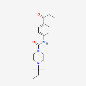 molecular formula C20H31N3O2 B6980247 4-(2-methylbutan-2-yl)-N-[4-(2-methylpropanoyl)phenyl]piperazine-1-carboxamide 