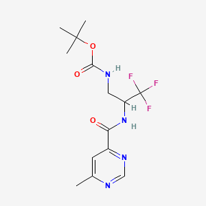 tert-butyl N-[3,3,3-trifluoro-2-[(6-methylpyrimidine-4-carbonyl)amino]propyl]carbamate