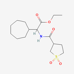 molecular formula C16H27NO5S B6980266 Ethyl 2-cycloheptyl-2-[(1,1-dioxothiolane-3-carbonyl)amino]acetate 