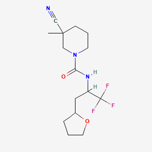 3-cyano-3-methyl-N-[1,1,1-trifluoro-3-(oxolan-2-yl)propan-2-yl]piperidine-1-carboxamide