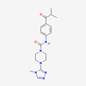 molecular formula C18H24N6O2 B6980292 N-[4-(2-methylpropanoyl)phenyl]-4-(4-methyl-1,2,4-triazol-3-yl)piperazine-1-carboxamide 