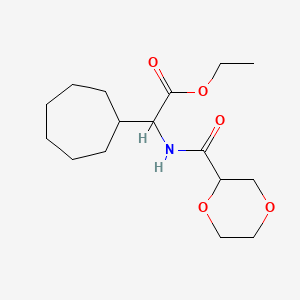 Ethyl 2-cycloheptyl-2-(1,4-dioxane-2-carbonylamino)acetate