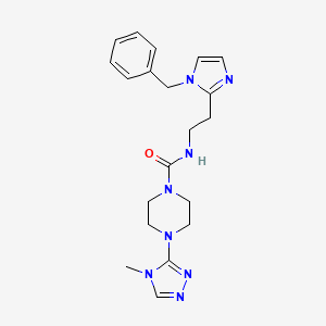 molecular formula C20H26N8O B6980328 N-[2-(1-benzylimidazol-2-yl)ethyl]-4-(4-methyl-1,2,4-triazol-3-yl)piperazine-1-carboxamide 