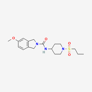 molecular formula C18H27N3O4S B6980332 5-methoxy-N-(1-propylsulfonylpiperidin-4-yl)-1,3-dihydroisoindole-2-carboxamide 