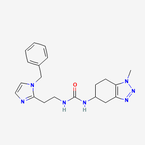 molecular formula C20H25N7O B6980347 1-[2-(1-Benzylimidazol-2-yl)ethyl]-3-(1-methyl-4,5,6,7-tetrahydrobenzotriazol-5-yl)urea 