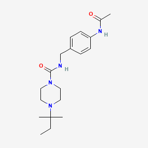 molecular formula C19H30N4O2 B6980364 N-[(4-acetamidophenyl)methyl]-4-(2-methylbutan-2-yl)piperazine-1-carboxamide 