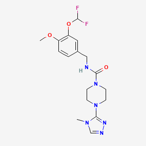 N-[[3-(difluoromethoxy)-4-methoxyphenyl]methyl]-4-(4-methyl-1,2,4-triazol-3-yl)piperazine-1-carboxamide