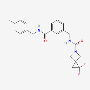 molecular formula C22H23F2N3O2 B6980390 2,2-difluoro-N-[[3-[(4-methylphenyl)methylcarbamoyl]phenyl]methyl]-5-azaspiro[2.3]hexane-5-carboxamide 