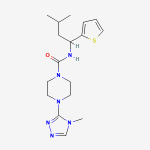 molecular formula C17H26N6OS B6980430 N-(3-methyl-1-thiophen-2-ylbutyl)-4-(4-methyl-1,2,4-triazol-3-yl)piperazine-1-carboxamide 