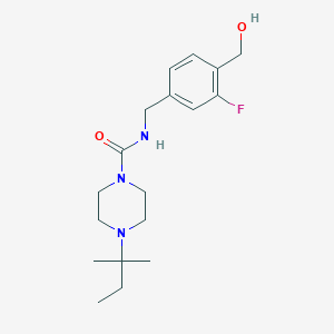 N-[[3-fluoro-4-(hydroxymethyl)phenyl]methyl]-4-(2-methylbutan-2-yl)piperazine-1-carboxamide