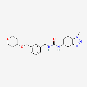 1-(1-Methyl-4,5,6,7-tetrahydrobenzotriazol-5-yl)-3-[[3-(oxan-4-yloxymethyl)phenyl]methyl]urea