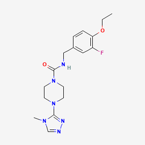 molecular formula C17H23FN6O2 B6980489 N-[(4-ethoxy-3-fluorophenyl)methyl]-4-(4-methyl-1,2,4-triazol-3-yl)piperazine-1-carboxamide 