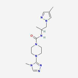 N-[1-(4-methylpyrazol-1-yl)propan-2-yl]-4-(4-methyl-1,2,4-triazol-3-yl)piperazine-1-carboxamide