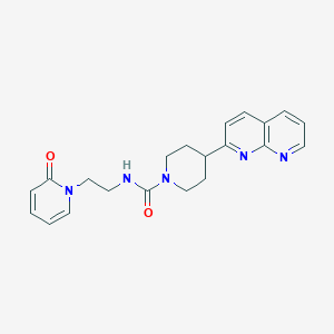 molecular formula C21H23N5O2 B6980498 4-(1,8-naphthyridin-2-yl)-N-[2-(2-oxopyridin-1-yl)ethyl]piperidine-1-carboxamide 