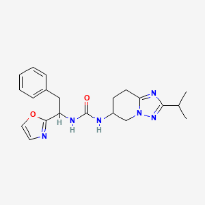 1-[1-(1,3-Oxazol-2-yl)-2-phenylethyl]-3-(2-propan-2-yl-5,6,7,8-tetrahydro-[1,2,4]triazolo[1,5-a]pyridin-6-yl)urea