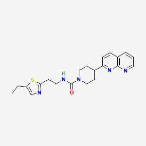 molecular formula C21H25N5OS B6980550 N-[2-(5-ethyl-1,3-thiazol-2-yl)ethyl]-4-(1,8-naphthyridin-2-yl)piperidine-1-carboxamide 