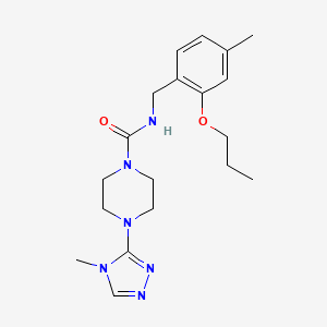 molecular formula C19H28N6O2 B6980581 N-[(4-methyl-2-propoxyphenyl)methyl]-4-(4-methyl-1,2,4-triazol-3-yl)piperazine-1-carboxamide 