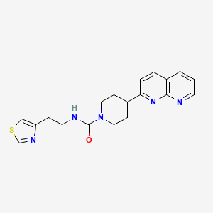 4-(1,8-naphthyridin-2-yl)-N-[2-(1,3-thiazol-4-yl)ethyl]piperidine-1-carboxamide