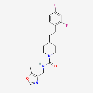 molecular formula C19H23F2N3O2 B6980629 4-[2-(2,4-difluorophenyl)ethyl]-N-[(5-methyl-1,3-oxazol-4-yl)methyl]piperidine-1-carboxamide 