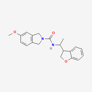 molecular formula C20H22N2O3 B6980640 N-[1-(2,3-dihydro-1-benzofuran-3-yl)ethyl]-5-methoxy-1,3-dihydroisoindole-2-carboxamide 