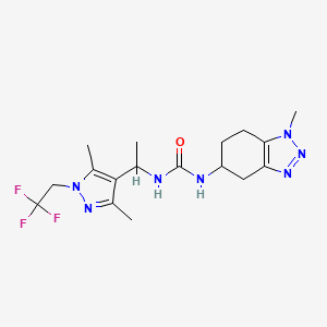 1-[1-[3,5-Dimethyl-1-(2,2,2-trifluoroethyl)pyrazol-4-yl]ethyl]-3-(1-methyl-4,5,6,7-tetrahydrobenzotriazol-5-yl)urea