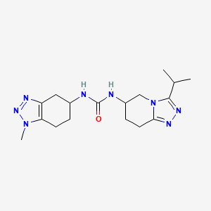 molecular formula C17H26N8O B6980665 1-(1-Methyl-4,5,6,7-tetrahydrobenzotriazol-5-yl)-3-(3-propan-2-yl-5,6,7,8-tetrahydro-[1,2,4]triazolo[4,3-a]pyridin-6-yl)urea 