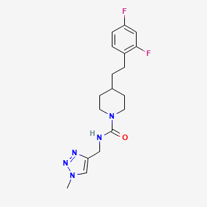 molecular formula C18H23F2N5O B6980680 4-[2-(2,4-difluorophenyl)ethyl]-N-[(1-methyltriazol-4-yl)methyl]piperidine-1-carboxamide 