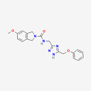 molecular formula C20H21N5O3 B6980691 5-methoxy-N-[[5-(phenoxymethyl)-1H-1,2,4-triazol-3-yl]methyl]-1,3-dihydroisoindole-2-carboxamide 