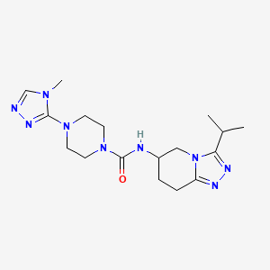 4-(4-methyl-1,2,4-triazol-3-yl)-N-(3-propan-2-yl-5,6,7,8-tetrahydro-[1,2,4]triazolo[4,3-a]pyridin-6-yl)piperazine-1-carboxamide