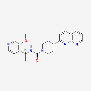 molecular formula C22H25N5O2 B6980718 N-[1-(3-methoxypyridin-4-yl)ethyl]-4-(1,8-naphthyridin-2-yl)piperidine-1-carboxamide 