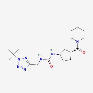 molecular formula C18H31N7O2 B6980728 1-[(2-tert-butyltetrazol-5-yl)methyl]-3-[(1S,3R)-3-(piperidine-1-carbonyl)cyclopentyl]urea 