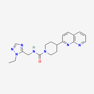 molecular formula C19H23N7O B6980732 N-[(2-ethyl-1,2,4-triazol-3-yl)methyl]-4-(1,8-naphthyridin-2-yl)piperidine-1-carboxamide 