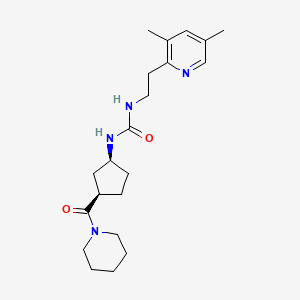 1-[2-(3,5-dimethylpyridin-2-yl)ethyl]-3-[(1S,3R)-3-(piperidine-1-carbonyl)cyclopentyl]urea