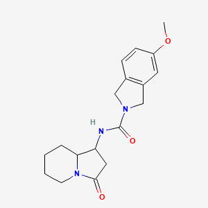 molecular formula C18H23N3O3 B6980781 5-methoxy-N-(3-oxo-2,5,6,7,8,8a-hexahydro-1H-indolizin-1-yl)-1,3-dihydroisoindole-2-carboxamide 