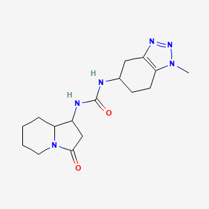 molecular formula C16H24N6O2 B6980789 1-(1-methyl-4,5,6,7-tetrahydrobenzotriazol-5-yl)-3-(3-oxo-2,5,6,7,8,8a-hexahydro-1H-indolizin-1-yl)urea 