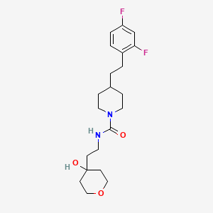 4-[2-(2,4-difluorophenyl)ethyl]-N-[2-(4-hydroxyoxan-4-yl)ethyl]piperidine-1-carboxamide