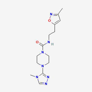 N-[2-(3-methyl-1,2-oxazol-5-yl)ethyl]-4-(4-methyl-1,2,4-triazol-3-yl)piperazine-1-carboxamide