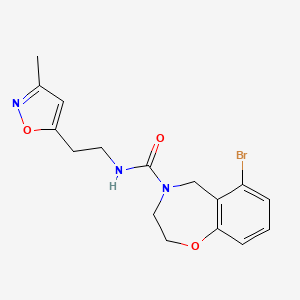 molecular formula C16H18BrN3O3 B6980840 6-bromo-N-[2-(3-methyl-1,2-oxazol-5-yl)ethyl]-3,5-dihydro-2H-1,4-benzoxazepine-4-carboxamide 