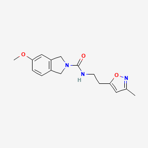 5-methoxy-N-[2-(3-methyl-1,2-oxazol-5-yl)ethyl]-1,3-dihydroisoindole-2-carboxamide