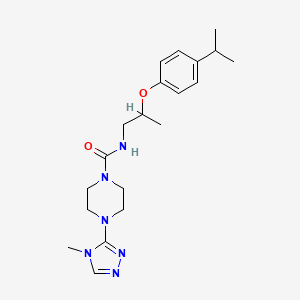 molecular formula C20H30N6O2 B6980870 4-(4-methyl-1,2,4-triazol-3-yl)-N-[2-(4-propan-2-ylphenoxy)propyl]piperazine-1-carboxamide 