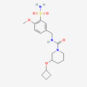 3-cyclobutyloxy-N-[(4-methoxy-3-sulfamoylphenyl)methyl]piperidine-1-carboxamide