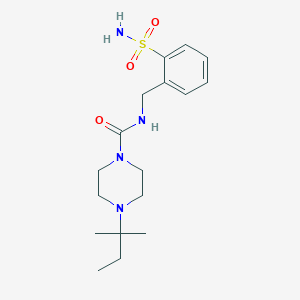 molecular formula C17H28N4O3S B6980898 4-(2-methylbutan-2-yl)-N-[(2-sulfamoylphenyl)methyl]piperazine-1-carboxamide 